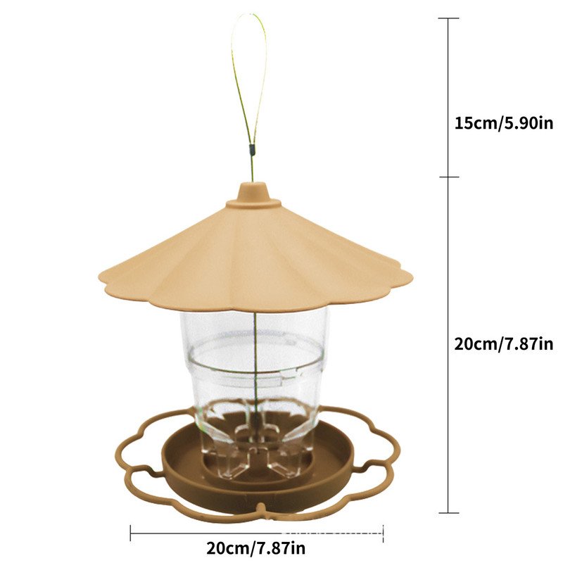 Αυτόματη τροφοδοσία πουλιών μεγάλης χωρητικότητας Κρεμαστά τροφοδότες νερού Wild Bird Δίσκος οροφής με θέα στον εξωτερικό κήπο Διακόσμηση αυλής