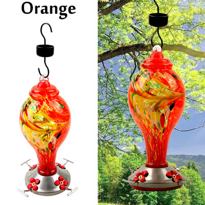 Fântână pentru păsări din vitraliu realizată manual Bol pentru colibri în aer liber Grădină Fântână de băut pentru păsări sălbatice Recipient pentru alimente Accesorii pentru păsări