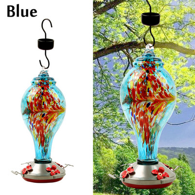 Fântână pentru păsări din vitraliu realizată manual Bol pentru colibri în aer liber Grădină Fântână de băut pentru păsări sălbatice Recipient pentru alimente Accesorii pentru păsări