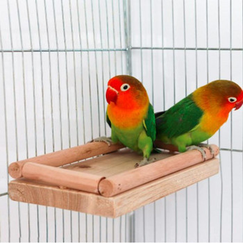 Pet Bird Ξύλινη βάση Πλατφόρμα Εφαλτήριο Σκάλας Jumping Sleeping κρεβάτι για Parrot Hamster Αξεσουάρ