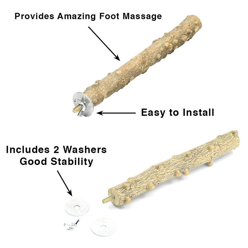 PET naturaalsest puidust linnuahvena komplekt Papagoi alus puidust õrred Käpa lihvimispulk puidust alusplatvorm närimismänguasi tšintšiljale