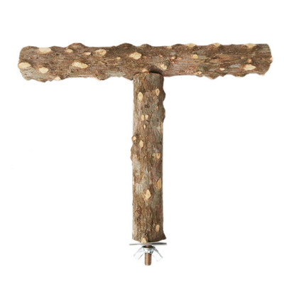 Suport de păsări din lemn Jucărie molară Biban natural Arbore sălbatic Băț de cățărat în picioare Jucărie de șlefuit labe pentru accesorii cuști de păsări