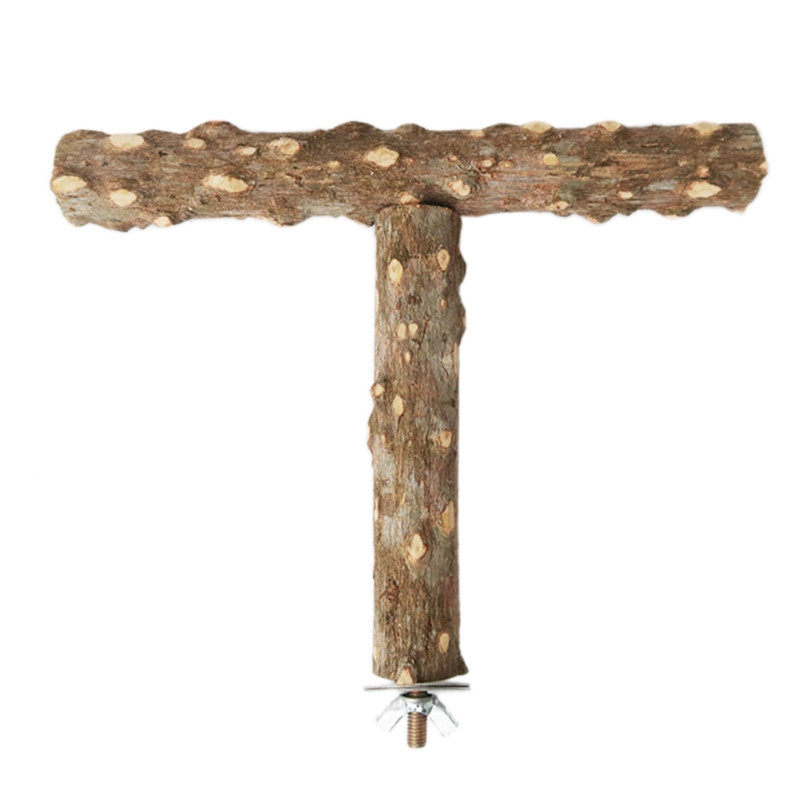 Suport de păsări din lemn Jucărie molară Biban natural Arbore sălbatic Băț de cățărat în picioare Jucărie de șlefuit labe pentru accesorii cuști de păsări