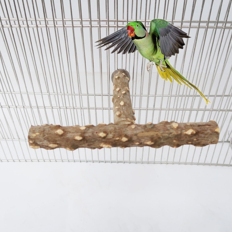 Suport de păsări din lemn Jucărie molară Biban natural Arbore sălbatic Băț de cățărat în picioare Jucărie de șlefuit labe pentru accesorii cuști de păsări