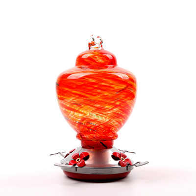 Hrănitoare de apă pentru colibri Hrănitoare pentru păsări Cârlig antifurnici Hrănitor din sticlă vopsită