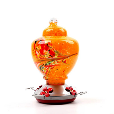 Hrănitoare de apă pentru colibri Hrănitoare pentru păsări Cârlig antifurnici Hrănitor din sticlă vopsită