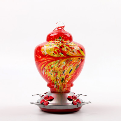 Hrănitoare de apă pentru colibri Hrănitoare pentru păsări Cârlig antifurnici Hrănitor din sticlă vopsită