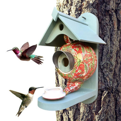 Τροφοδότης πουλιών Αξεσουάρ πουλιών Τροφοδότης κολιμπρί Σπίτι άγριων πουλιών Κλουβιά Κρεμαστές Εξωτερικός κήπος Αίθριο γκαζόν Παράθυρο φράχτη Δέντρο