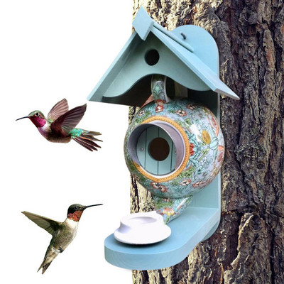Τροφοδότης πουλιών Αξεσουάρ πουλιών Τροφοδότης κολιμπρί Σπίτι άγριων πουλιών Κλουβιά Κρεμαστές Εξωτερικός κήπος Αίθριο γκαζόν Παράθυρο φράχτη Δέντρο