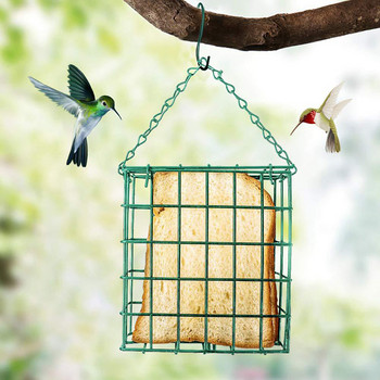 Υπαίθριο πράσινο τετράγωνο ψωμί Block Bird Feeder Συσκευή τροφής πουλιών Suet Feeder Bird Cage