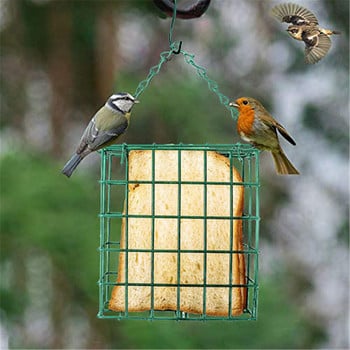 Υπαίθριο πράσινο τετράγωνο ψωμί Block Bird Feeder Συσκευή τροφής πουλιών Suet Feeder Bird Cage