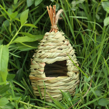 Φυσικό γρασίδι Φωλιά πουλιών Birdhouse Bird Cage Διακόσμηση αυλής σπιτιού Μικρό σπιτάκι πουλιών Κλουβί Φωλιά αναπαραγωγής αυγών πουλιών