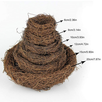 8-20cm Nature Rattan Bird Nest Πασχαλινό Διακόσμηση Αυγών Στήριγμα Τεχνητή Φωλιά για Πασχαλινό πάρτι Διακόσμηση κήπου σπιτιού DIY Craft