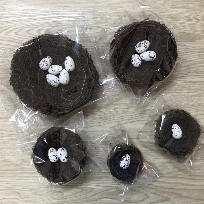 8-20cm Nature Rattan Bird Nest Πασχαλινό Διακόσμηση Αυγών Στήριγμα Τεχνητή Φωλιά για Πασχαλινό πάρτι Διακόσμηση κήπου σπιτιού DIY Craft