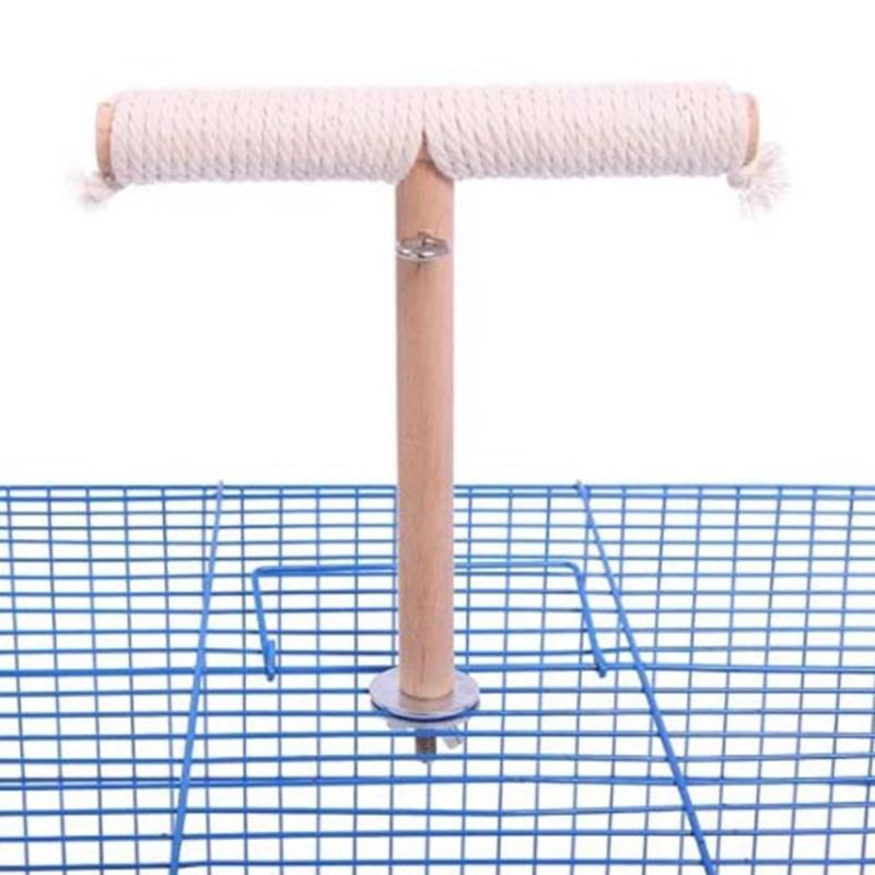 Δημιουργικός φυσικός ξύλινος στύλος με βαμβακερό σχοινί λείανσης νυχιών κατάλληλος για μικρά και μεσαίου μεγέθους πουλιά