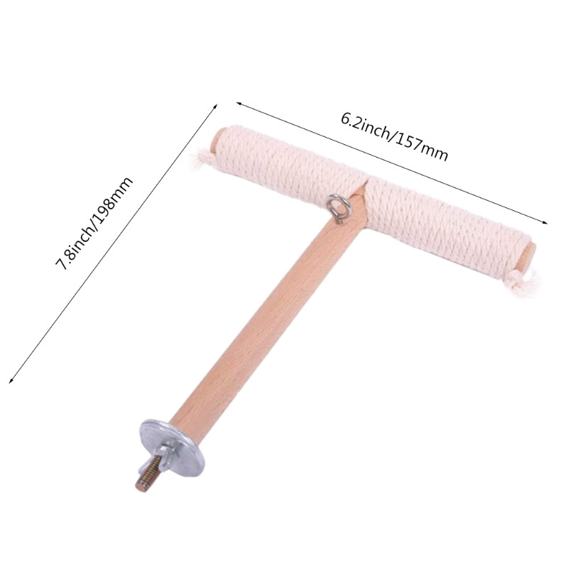 Δημιουργικός φυσικός ξύλινος στύλος με βαμβακερό σχοινί λείανσης νυχιών κατάλληλος για μικρά και μεσαίου μεγέθους πουλιά