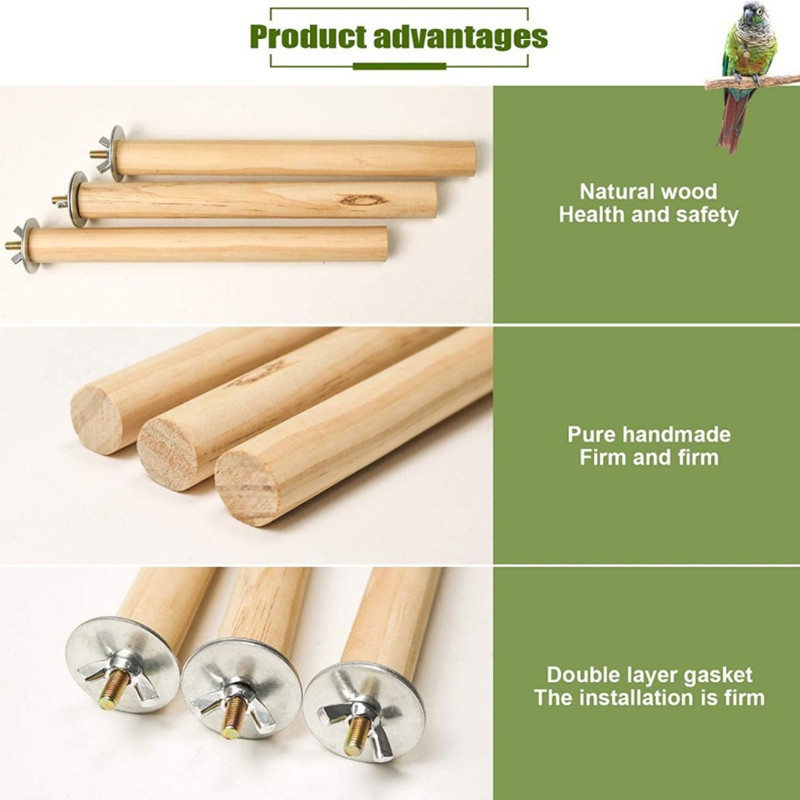 6 tk Papagoi mänguasjade komplekt Naturaalsest puidust lind ahven platvorm ronimiseks lihvimine rotangist pallid mänguasi linnupuuri tarvikutele