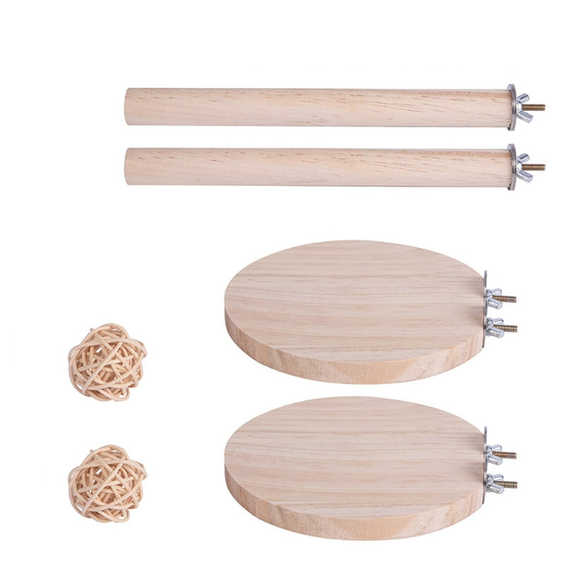 6 tk Papagoi mänguasjade komplekt Naturaalsest puidust lind ahven platvorm ronimiseks lihvimine rotangist pallid mänguasi linnupuuri tarvikutele