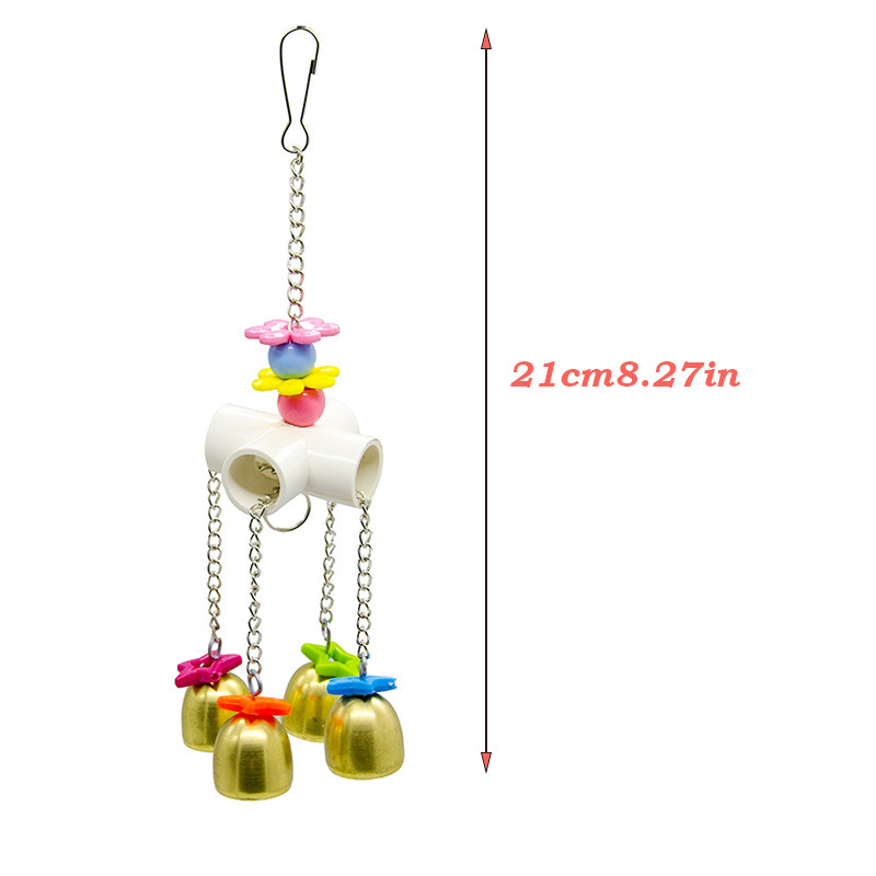 Jucării pentru papagali Accesorii pentru păsări Mărgele colorate Clopote Jucărie pentru păsări pentru animale de companie Suport de leagăn pentru papagal, păsări pentru animale de companie, papagal, jucării de mestecat