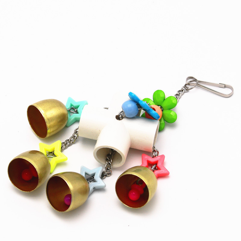 Jucării pentru papagali Accesorii pentru păsări Mărgele colorate Clopote Jucărie pentru păsări pentru animale de companie Suport de leagăn pentru papagal, păsări pentru animale de companie, papagal, jucării de mestecat