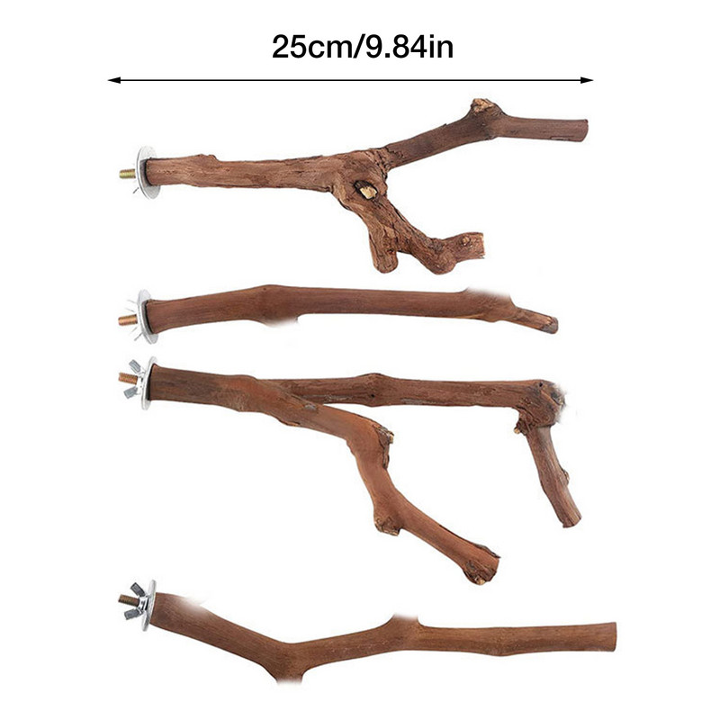 Pakabinamas naminių papūgų stovas Žaidimai Žaislai Paukščių narvas Medinės šakos Stovas Ešeriai Papūgos medinis laikiklis Ešeriai Paukščių sėdimoji lazda
