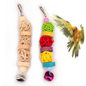 Set de jucării pentru păsări papagal Jucării de mestecat și suport cu clopoței pentru păsări mici calopoți papagali papagali papagali cacatoo iubitoare