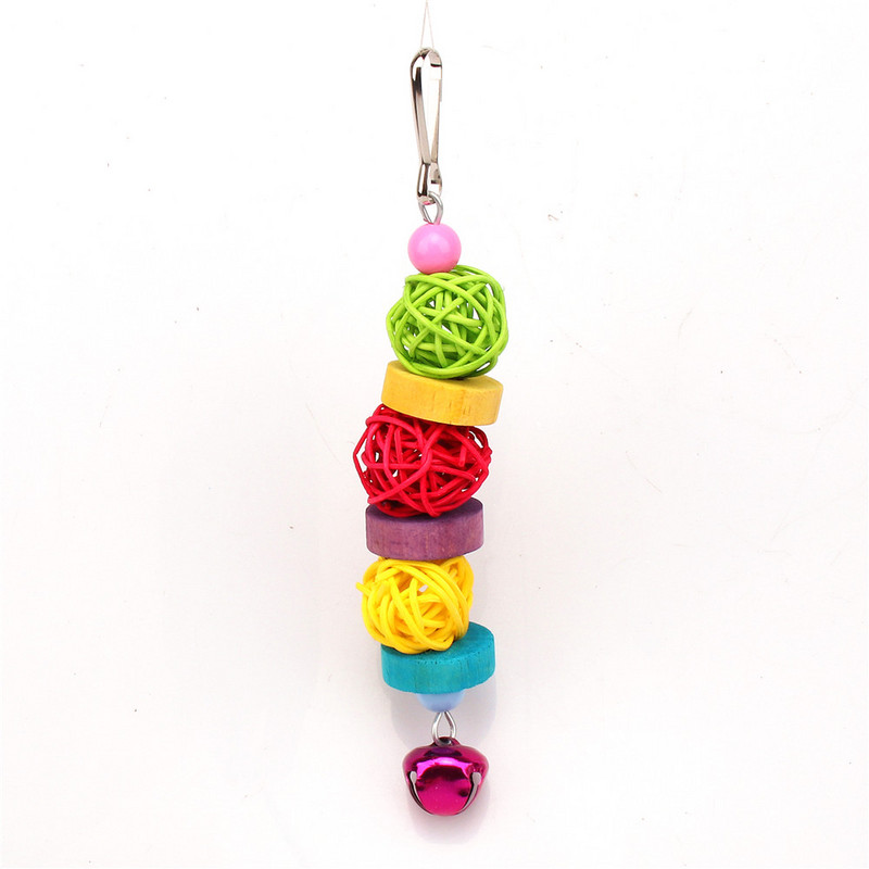 Set de jucării pentru păsări papagal Jucării de mestecat și suport cu clopoței pentru păsări mici calopoți papagali papagali papagali cacatoo iubitoare