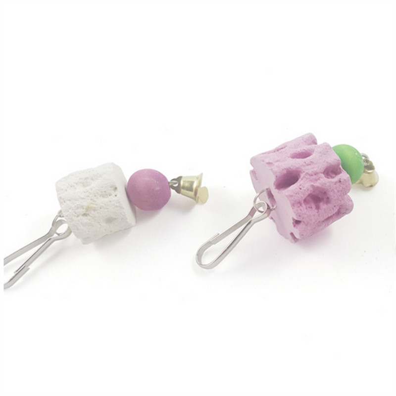 2022 Nouă piatră de calciu pentru tocat ciocul de păsări cu bloc mineral de clopot papagal pentru tăierea dinților jucării de mestecat pentru iepuraș calopsid