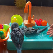 Papagal Duș Cadă de păsări Piscina Papagal Cușcă de baie pentru Calopsita Parakeet Jucării Cockatiel Baie Robinet de lavoar Papagal Corella