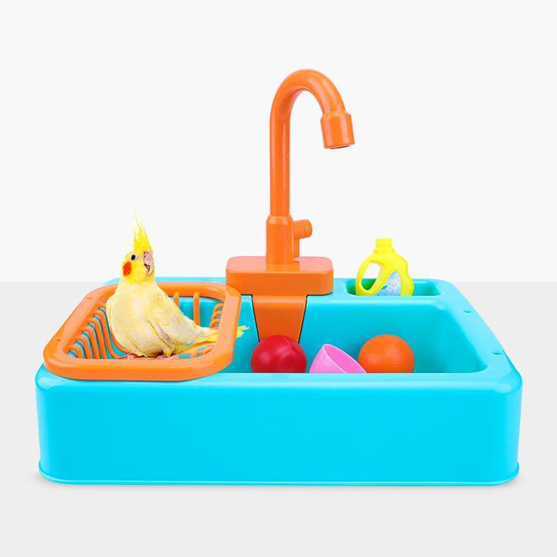 Papagal Duș Cadă de păsări Piscina Papagal Cușcă de baie pentru Calopsita Parakeet Jucării Cockatiel Baie Robinet de lavoar Papagal Corella