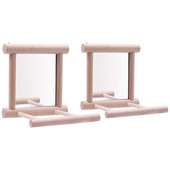 2 πακέτα παπαγάλων Finch με όρθιο κοντάρι με κουνιστό καθρέφτη Πέρκα πουλιών