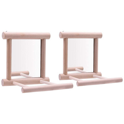 2 πακέτα παπαγάλων Finch με όρθιο κοντάρι με κουνιστό καθρέφτη Πέρκα πουλιών