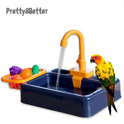 Pretty&Better Parrot Perch Shower Pet Bird Bath Cage Basin Parrot Bath Basin Parrot Shower Bowl Аксесоари за птици Играчка за папагал