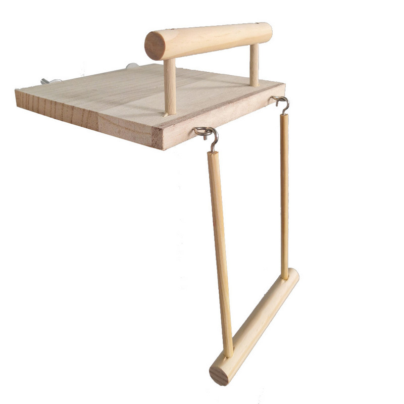 Animal de companie Pasăre Papagal Platformă din lemn Stand de biban de antrenament Leagăne de agățat Minge de ratan Jucărie Combinație de cușcă