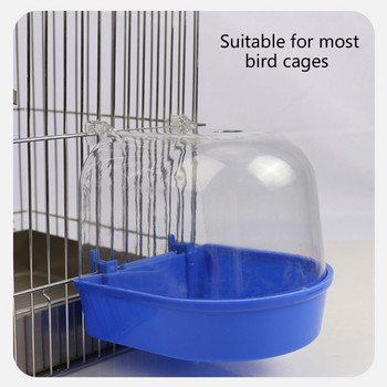 Кутия за баня за птици Аксесоар за клетка за къпане на папагали за малки птици Папагал Канарче Вълнисто папагалче Влюбени птици Прозрачна горна част