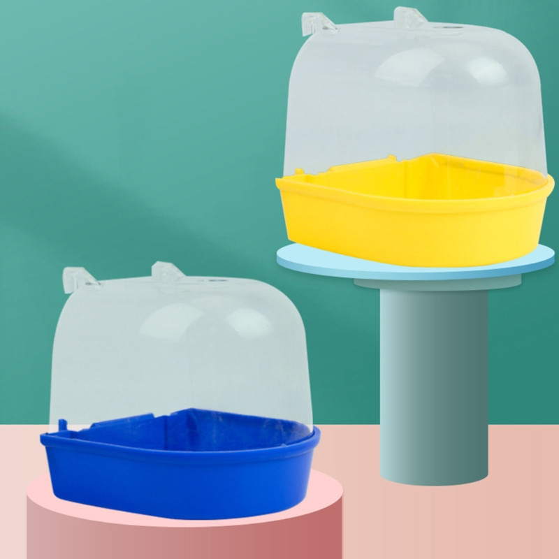 Bird Bath Box Papūgos maudymosi narvelio aksesuaras mažiems paukščiams papūgoms Kanarų papūgoms Lovebirds Permatomas viršus