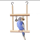 Естествено дърво Играчка за папагал за домашен любимец Птица Люлка Упражнение Катерене Стоящи дървени играчки Папагал за домашен любимец Ара Хамак Играчка за птици със звънчета