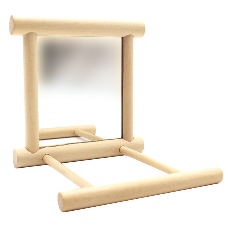 Νέα Hot Sale Παιχνίδια πουλιών Καθρέφτης Μασητικής Παιδικής Χαράς Cockatoos Πουλιά Κρεμαστό Παιχνίδι Φυσικό ξύλινο Παιχνίδι Πουλί παπαγάλου Μασώμενο Κρεμαστό παιχνίδι