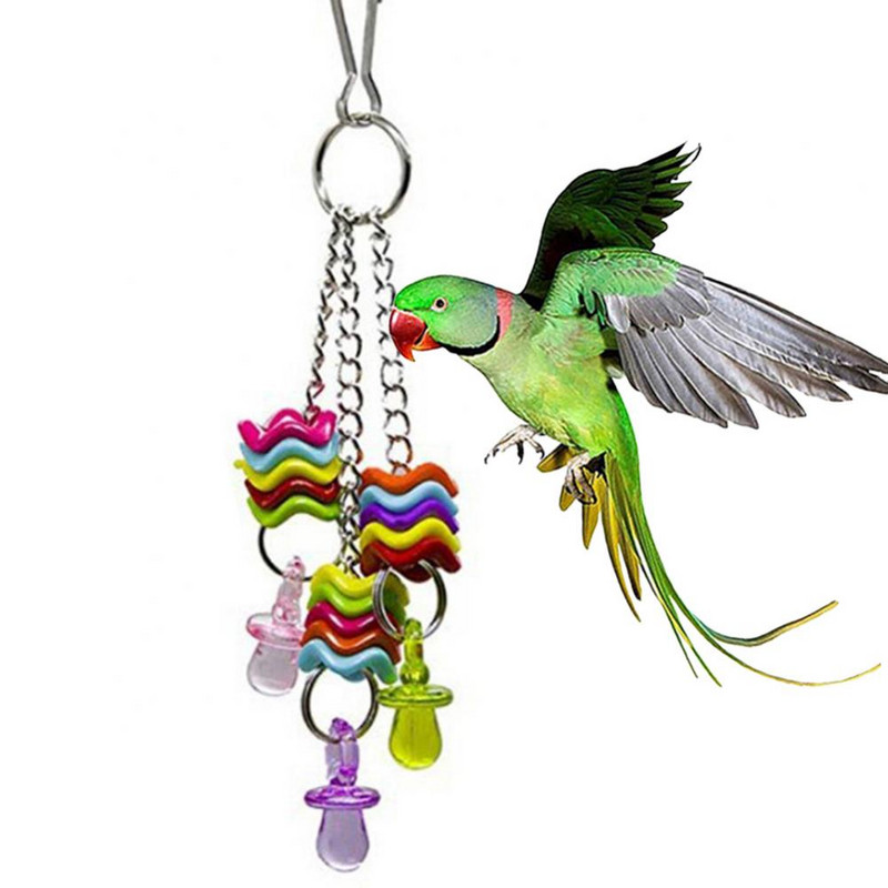 Παιχνίδι Κρεμαστό Διακόσμηση Pet Bird Parrot Nipple Swing Stand Molar Play Chew Decoration