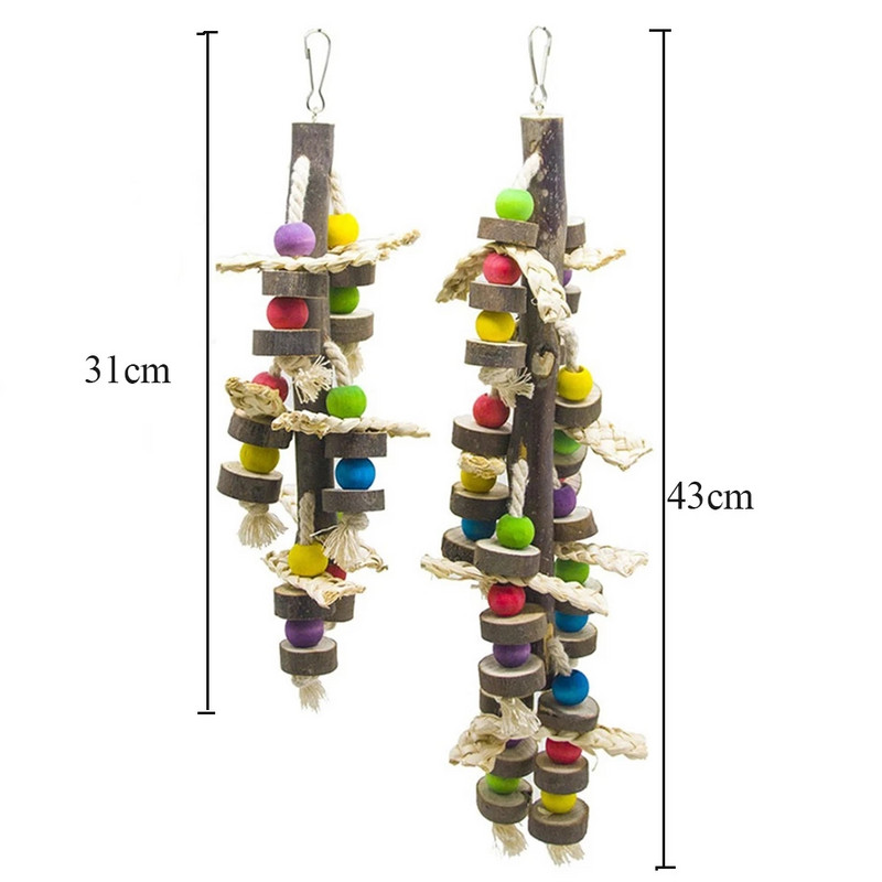 Jucării de mestecat păsări din lemn natural Blocuri Jucării pentru ruperea papagalii Cele mai bune pentru păsărișuri de cinteze Accesorii pentru colivie pentru păsări de dragoste