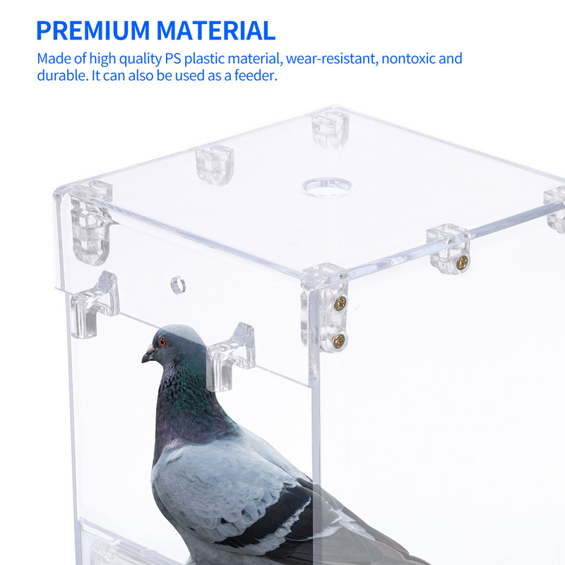 Cușcă mare pentru duș pentru păsări Cușcă pentru baie pentru păsări Cadă pentru păsări din plastic transparent Hrănitor pentru păsări cu cârlig de agățat și buton cu șurub de instalare