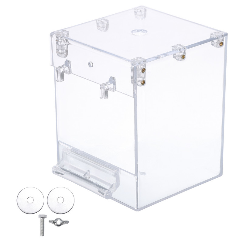 Cușcă mare pentru duș pentru păsări Cușcă pentru baie pentru păsări Cadă pentru păsări din plastic transparent Hrănitor pentru păsări cu cârlig de agățat și buton cu șurub de instalare
