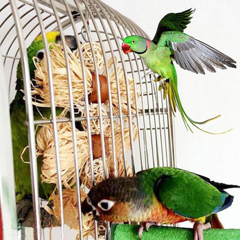 1 бр. Pet Bird Parrot Loofah Vine Rattan Ball Bell Swing Висящи клетки Chew Bite Toy vogel speelgoed аксесоари за папагали