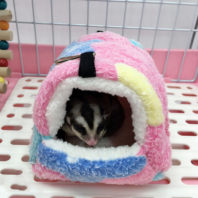 Χάμστερ Σπίτι Ζεστά μαλακά κρεβάτια και σπίτια Αιώρα με τυπωμένο κλουβί τρωκτικών για αρουραίους Βαμβακερά αξεσουάρ ινδικών χοιριδίων Μικρό ζώο