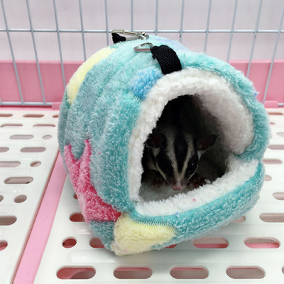 Χάμστερ Σπίτι Ζεστά μαλακά κρεβάτια και σπίτια Αιώρα με τυπωμένο κλουβί τρωκτικών για αρουραίους Βαμβακερά αξεσουάρ ινδικών χοιριδίων Μικρό ζώο
