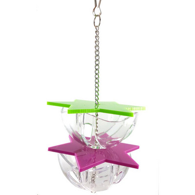 Linnuhammustuse mänguasjad Papagoi rippuv maius toiduotsimismänguasjade söötja akrüülist kuusnurkne täht mitmekihiline linnutoidukarp Linnupuuri tarvikud