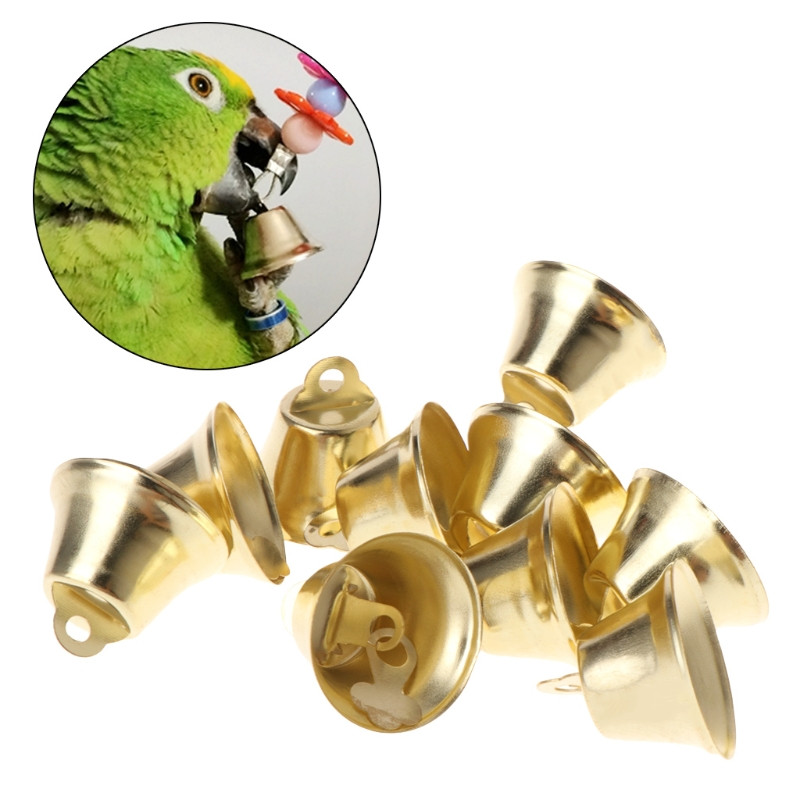 10 τμχ Golden Bells for Craft Metal Ringing Bell Διακόσμηση σπιτιού DIY Bird Εκπαιδευτικό παιχνίδι παπαγάλος μασώντας παιχνίδια αξεσουάρ