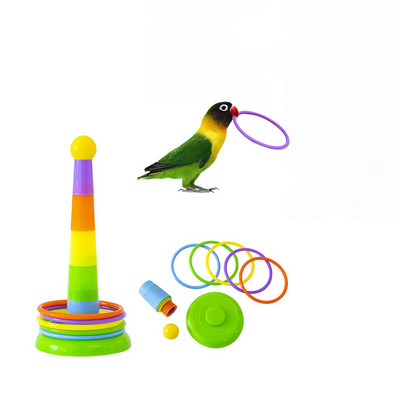 Pet Parrots Toys Birds Ferrule Toy Parrots Mini Basketball Toys Ring Training Interactive Intelligence Toys Starling Birds Toys