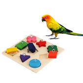 Parrot Iq Training Toys 9 Grid Colorful Wooden Block Safe Tasteless Pet Educational Toys Bird Supplies