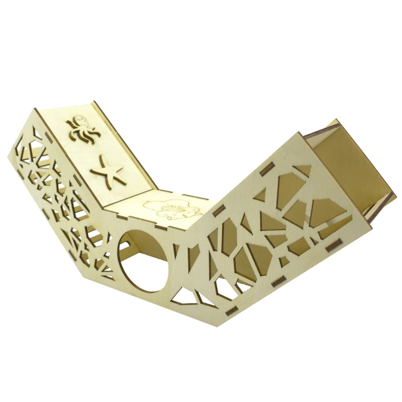 Žiurkėno medžio tunelio žaislinis laipiojimo namas mažas naminis gyvūnėlis medinis slėptuvės vamzdžio narvelio dekoras mažiems žiurkėnams Lengvai surenkamas